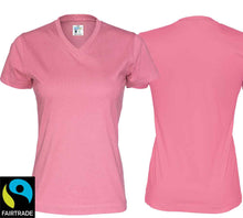 Lade das Bild in den Galerie-Viewer, Damen T-Shirt V-ausschnitt Pink
