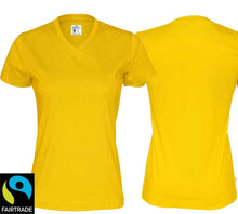 Lade das Bild in den Galerie-Viewer, Damen T-Shirt V-ausschnitt Gelb
