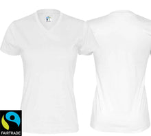 Lade das Bild in den Galerie-Viewer, Damen T-Shirt V-ausschnitt Weiss
