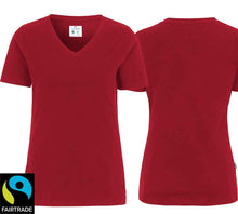 Charger l&#39;image dans la galerie, Stretch T-Shirt Damen Rot, Fairtrade 
