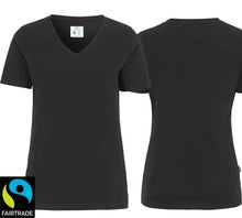 Load image into Gallery viewer, Stretch T-Shirt Damen Schwarz, Fairtrade 
