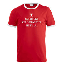 Carica l'immagine nel visualizzatore di Gallery, Maglietta bicolore Switzerland: grande dal 1291
