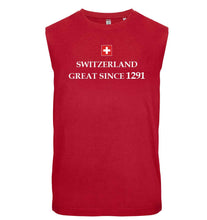 Carica l'immagine nel visualizzatore di Gallery, Maglietta senza maniche "Switzerland great since 1291"
