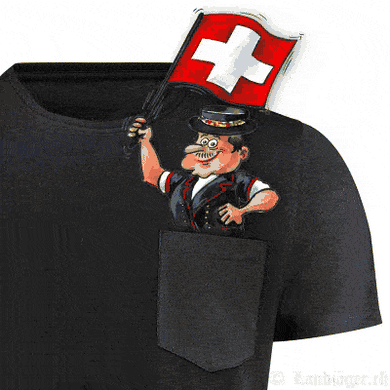 T-Shirt mit Taschenbild Swissness