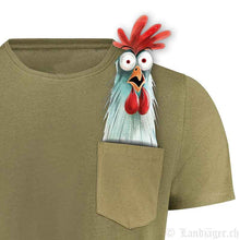 Lade das Bild in den Galerie-Viewer, T-Shirt mit Huhn in der Tasche (Taschentier)
