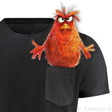 Lade das Bild in den Galerie-Viewer, T-Shirt mit wütendem Vogel in der Tasche (Taschentier)
