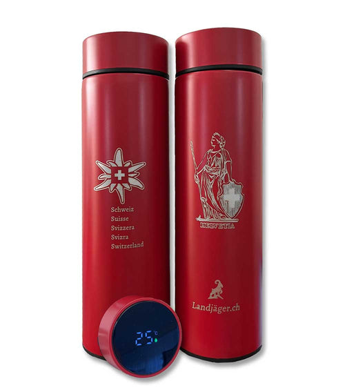 Thermo Flasche Helvetia mit Temp.-Anz.