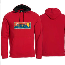 Load image into Gallery viewer, Hoodie Rot, Kanton Ticino (Tessin) Wappen / Schild
