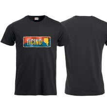 Load image into Gallery viewer, T-Shirt Schwarz. Kanton Ticino (Tessin) Wappen / Schild
