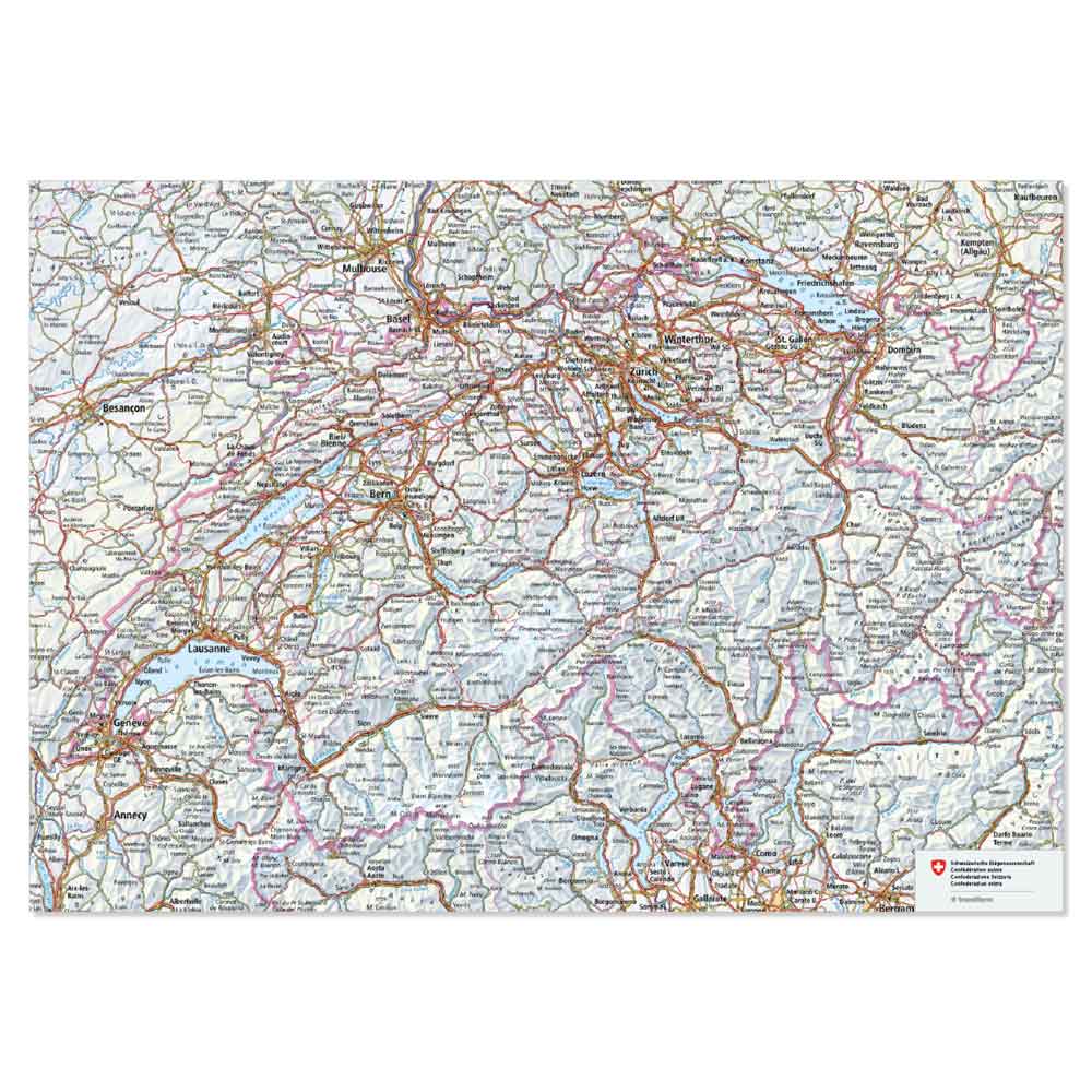 Papiertischset Schweiter Topografie 50 Blatt