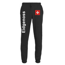 Lade das Bild in den Galerie-Viewer, Trainerhose Unisex mit Bund Schweizerkreuz Black Edition
