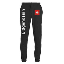 Lade das Bild in den Galerie-Viewer, Trainerhose Unisex mit Bund Schweizerkreuz Black Edition
