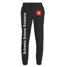 Lade das Bild in den Galerie-Viewer, Trainerhose Unisex mit Bund Schweizerkreuz Black Edition
