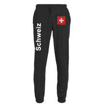 Lade das Bild in den Galerie-Viewer, Trainerhose Unisex mit Bund Schweizerkreuz Black Edition
