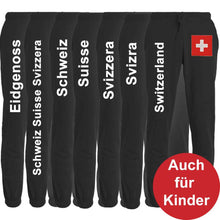 Lade das Bild in den Galerie-Viewer, Trainerhose Unisex mit Bund Schweizerkreuz Black Edition
