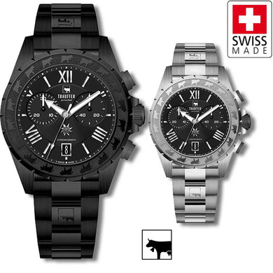Chronograph steel bracelet
