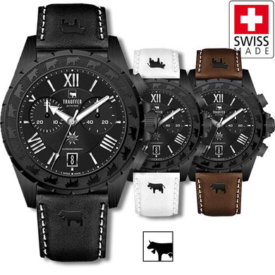 Chronograph leather strap 