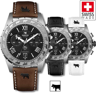 Chronograph leather strap 