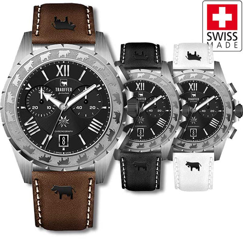 Chronograph leather strap 