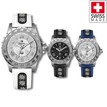Lade das Bild in den Galerie-Viewer, Edelweiss Damenuhr Silber mit Edelweiss Band von Trauffer
