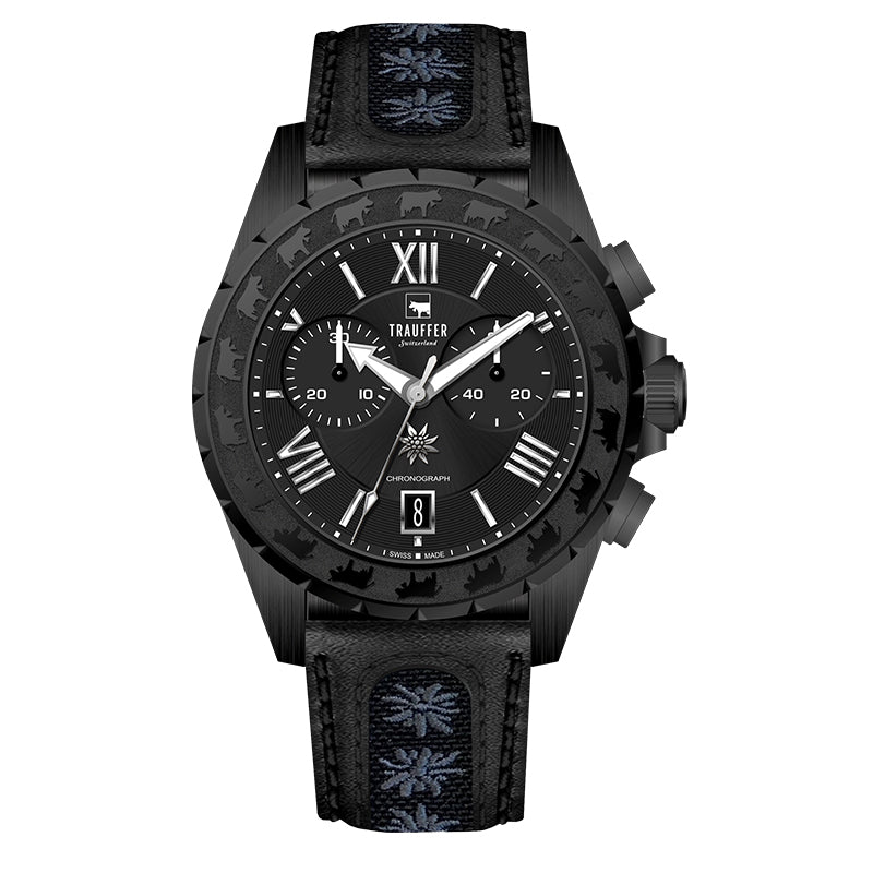 Chronographe avec bracelet Edelweiss noir