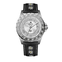 Charger l&#39;image dans la galerie, Edelweiss Herrenuhr mit Schwarzem Band von Traufer
