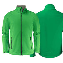 Charger l'image dans la galerie, Softshell Jacke mit Stretchanteil. Zweifarbiger Reissverschluss vorne und an den Taschen. Ärmel mit Klett verstellbar und Kordelzug im Bund. 
