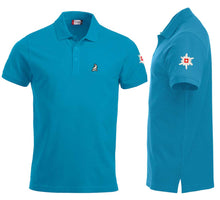 Load image into Gallery viewer, Polo Türkis mit Logo und Edelweiss
