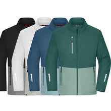 Carica l'immagine nel visualizzatore di Gallery, Giacca softshell unisex in tessuto interlock bicolore
