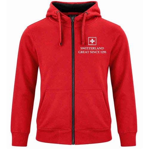 Kapuzenjacke «Switzerland Great Since 1291», gestickt