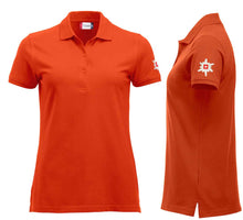 Load image into Gallery viewer, Polo Blutorange Women mit Edelweiss
