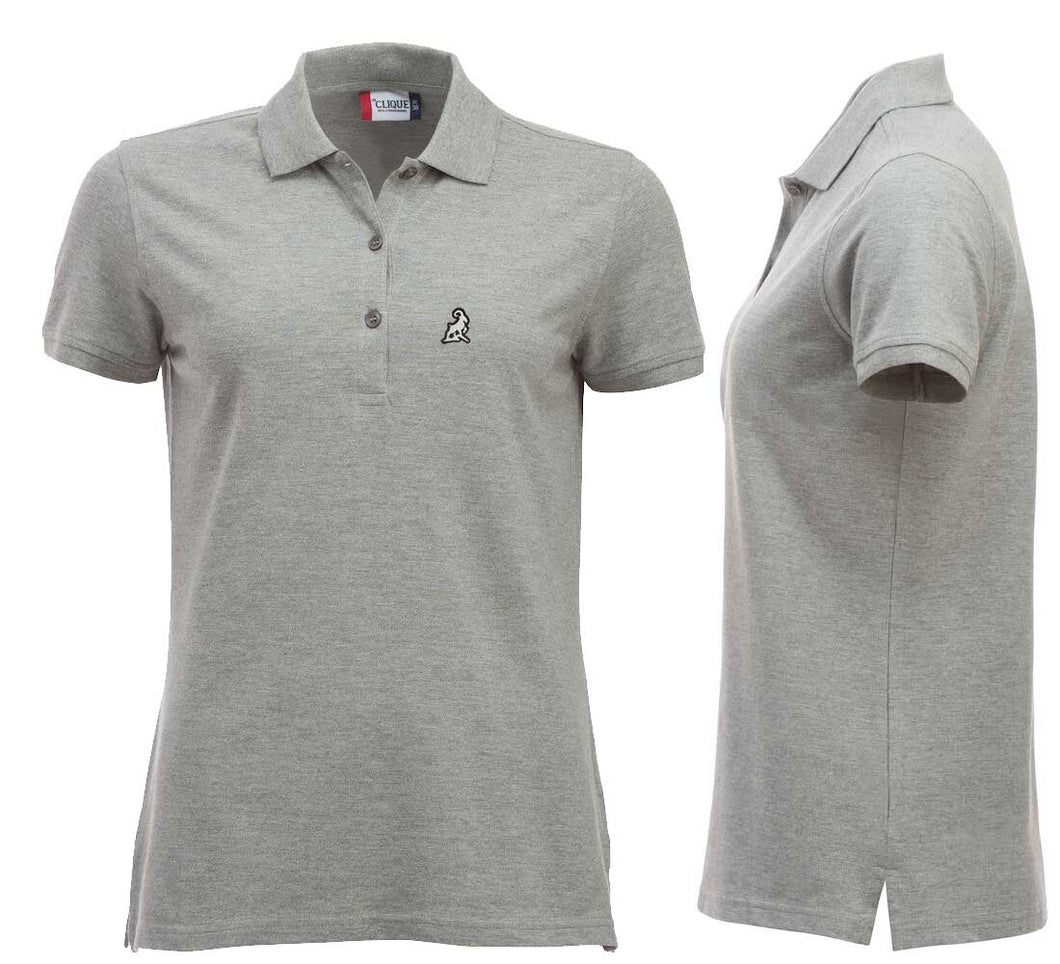 Polo Grau Meliert Women mit Logo