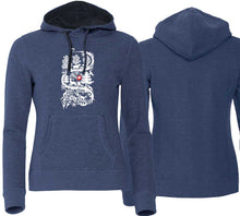 Lade das Bild in den Galerie-Viewer, Hoodie Women Blaumeliert mit Scherenschnitt

