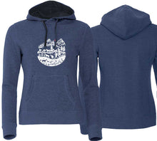 Lade das Bild in den Galerie-Viewer, Hoodie Women Blaumeliert mit Scherenschnit
