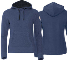 Lade das Bild in den Galerie-Viewer, Hoodie Women Blaumeliert mit Edelweiss

