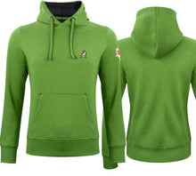 Lade das Bild in den Galerie-Viewer, Hoodie Grünmeliert Women mit Logo und edelweiss
