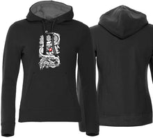 Load image into Gallery viewer, Hoodie Schwarz Women mit Scherenschnit
