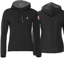Load image into Gallery viewer, Hoodie Schwarz Women mit Logo und Edelweiss

