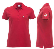 Lade das Bild in den Galerie-Viewer, Polo Rot Women mit Logo und Edelweiss
