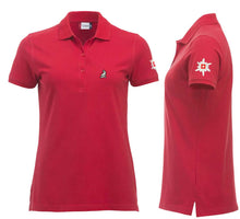 Load image into Gallery viewer, Polo Rot Women mit Logo und Edelweiss
