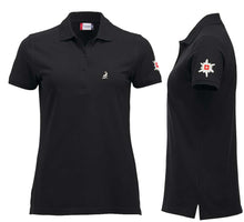 Load image into Gallery viewer, Polo Schwarz Women mit Logo und Edelweiss
