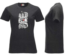 Charger l&#39;image dans la galerie, Premium T-Shirt Women Anthrazit Meliert, Scherenschnitt
