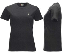 Charger l&#39;image dans la galerie, Premium T-Shirt Women Anthrazit Meliert, mit Logo
