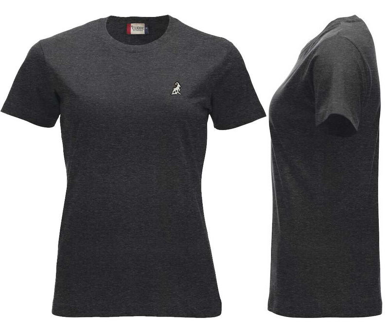 Premium T-Shirt Femme Anthracite Chiné, avec logo