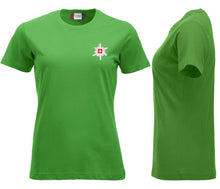 Charger l&#39;image dans la galerie, Premium T-Shirt Women Apfelgrün, Edelweiss Brust
