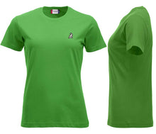 Charger l&#39;image dans la galerie, Premium T-Shirt Women Apfelgrün, mit Logo
