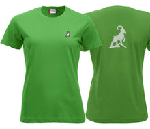 Load image into Gallery viewer, Premium T-Shirt Women Apfelgrün, mit Logo hinten
