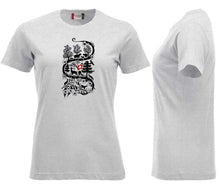 Charger l&#39;image dans la galerie, Premium T-Shirt Women Asche, Scherenschnitt brust
