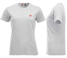 Charger l&#39;image dans la galerie, Premium T-Shirt Women Asche, Edelweiss Brust
