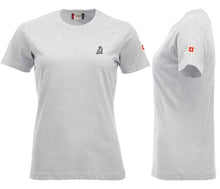 Charger l&#39;image dans la galerie, Premium T-Shirt Women Asche, mit Logo und edelweiss

